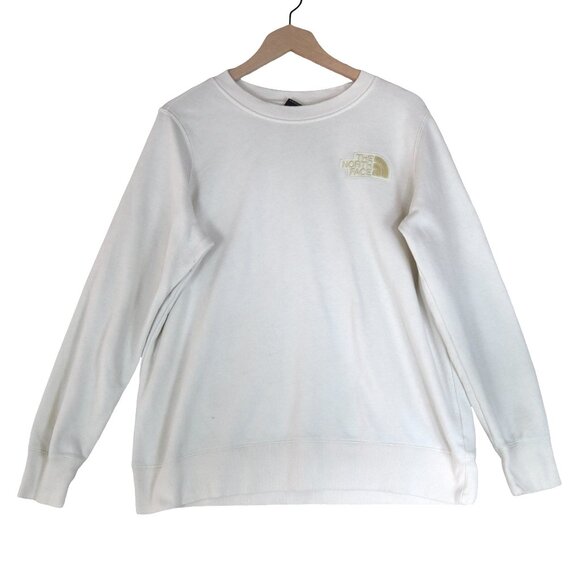 The North Face Cream Sweatshirt Size L Women’s Logo Fleece Pullover Minimalist C - Picture 1 of 7